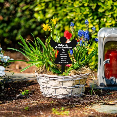 Miniatura 7 de Roowest Estacas conmemorativas para cementerio, placa de estaca, marcadores de ángel, para exteriores, acrílico, condolencias, impermeables