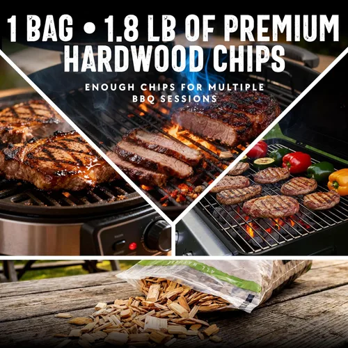 Miniatura 5 de Mr. Bar-B-Q Astillas de Madera de Manzana para Ahumador, Astillas de Madera para Ahumadores, Alternativa a las Briquetas de Carbón, Se Puede Usar