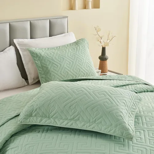 Miniatura 5 de Colchas extragrandes tamaño King de 128 x 120 pulgadas para cama extra alta, tamaño King o Cal King, juego de edredón acolchado, reversible, ligero