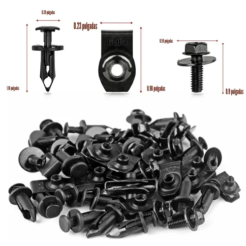 Miniatura 4 de Xislet 45 piezas de estilo universal para motor, bajo cubierta, protección contra salpicaduras, pernos de carrocería para parachoques, guardabarros