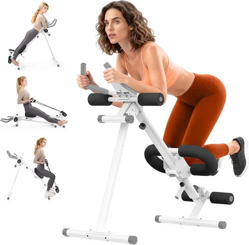Foldable Ab Machine, 5-in-1 Adjustable Ab Trainer for Home Gym, Full-Body Core Workout Equipment