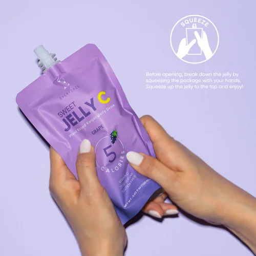 Miniatura 6 de EVERYDAZE Gelatina Dulce Jelly C Konjac Vegana, Sin Gluten, Sin Azúcar, Baja en Calorías Saludable Bebida Frutal Paquete de 10 Bolsas