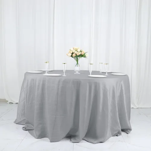 Miniatura 31 de Tableclothsfactory Mantel rectangular de tafetán arrugado de acordeón azul polvoriento, de 60 x 102 pulgadas, perfecto para ceremonias de boda