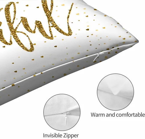 Miniatura 5 de Mugod Funda de almohada rectangular con purpurina dorada, cita motivacional, Hello Beautiful, funda de cojín decorativa para sofá de 20 x 30 pulgadas