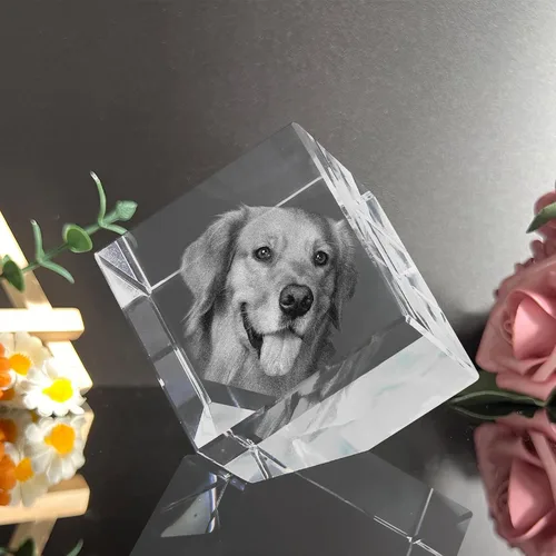 Miniatura 3 de Foto de cristal 3D, marco de fotos de cristal personalizado, grabado personalizado con tu propia foto, regalo personalizado de Navidad, papá