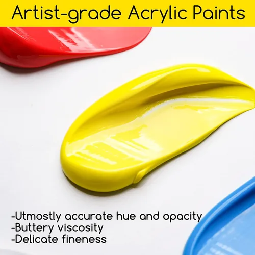 Miniatura 4 de Juego de pintura acrílica para artistas MEEDEN - 60ml/ 2oz*9 tubos de pintura acrílica de cuerpo pesado - Suministros de arte para pintar en lienzo