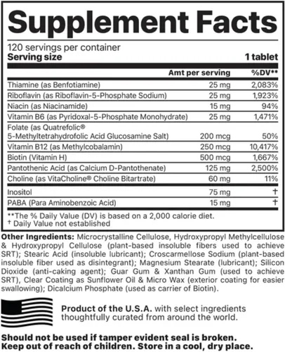 Miniatura 2 de Jigsaw Health Complejo B activado con SRT, 120 comprimidos