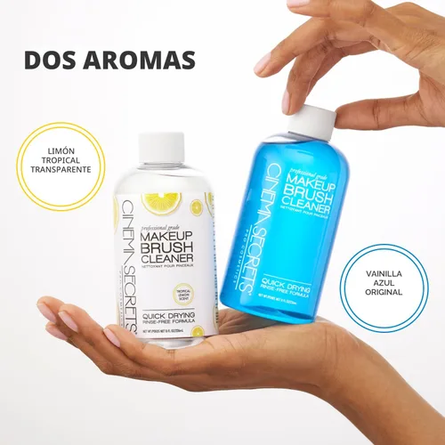 Miniatura 7 de Cinema Secrets Solución limpiadora de brochas de maquillaje de vainilla azul original, limpiador profesional para brochas de maquillaje, fórmula