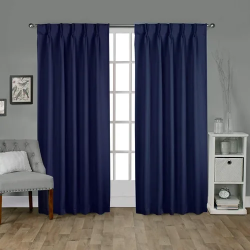 Miniatura 25 de Par de paneles de cortinas plisadas de doble pellizco para ventana (con 2 paneles combinados, 42 pulgadas de ancho x 45 pulgadas de largo)
