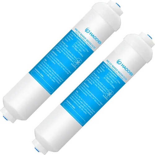 Filtro de agua en línea para máquina de hielo y refrigerador, filtro de agua de conexión a presión de 1/4 de pulgada, ideal para máquina de hielo y