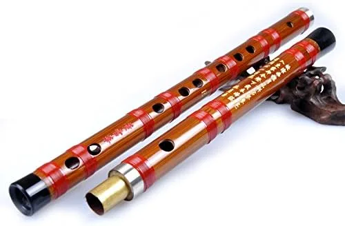 Miniatura 2 de OrientalMusicSanctuary ATTESTADO: Dong Xue Hua Dizi Modelo 8881 - Flauta de bambú china (juego completo de 5 (CDEFG) con estuche de aluminio