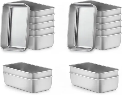 Miniatura 10 de LIANYU Paquete de 4 mini moldes para hornear pan, 6.3 x 3.5 pulgadas, molde pequeño de acero inoxidable para pan casero, molde de hojalata