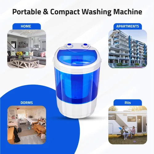 Miniatura 5 de Lavadora portátil de una sola tina, la alternativa a la lavandería, capacidad de lavado inferior a 2.6 lbs, lavadora de ropa portátil para ropa