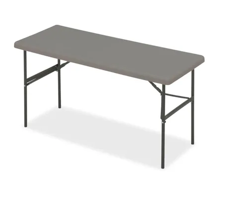 Iceberg Mesa plegable de resina con patas de acero indestructable serie 1200, capacidad de 300 libras, 60 pulgadas de largo x 24 pulgadas de ancho x