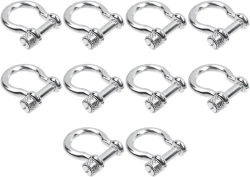 Miniatura 7 de Semetall Grillete de anclaje de pasador de tornillo, 10 grilletes de anillo en D para aparejo, elevación, correa de remolque y cuerda de alambre
