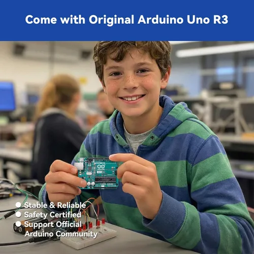 Miniatura 2 de Kit de iniciación Inventor Lab de SunFounder con placa Arduino Uno R3 REV3 original, multímetro, 34 proyectos, soporte para protoboard RAB, batería