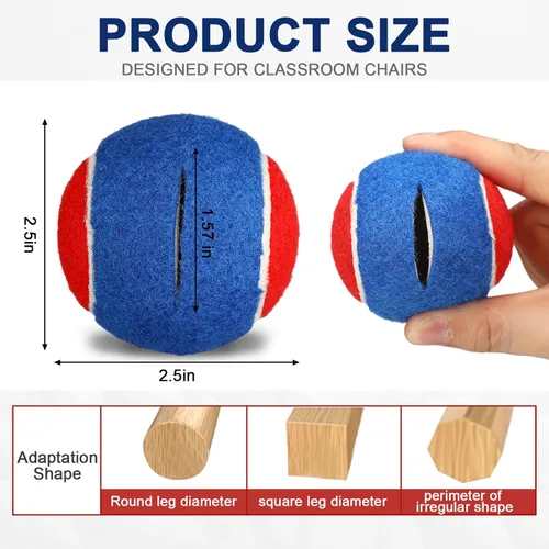 Miniatura 2 de Chunful 32 pelotas de tenis para patas de silla, protectores de piso, pelotas de tenis precortadas a granel para sillas de aula, escritorios