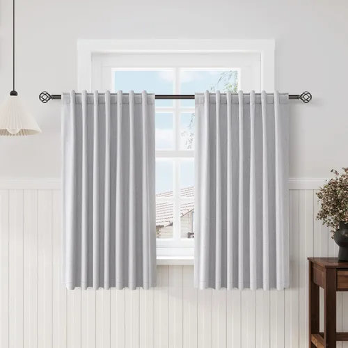 Miniatura 108 de Cortinas de lino 100% opacas para dormitorio, 102 pulgadas de largo, con pestaña trasera, bolsillo para barra, paneles acústicos con aislamiento
