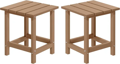 Miniatura 8 de MUCHENGHY Adirondack Mesa auxiliar para exteriores, mesa auxiliar de patio de 14.7 pulgadas, resistente a la intemperie, mesas auxiliares de Blanco