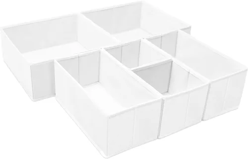 Criusia Paquete de 6 organizadores de cajones de ropa, organizador plegable de tela para ropa, organizador de cajones de ropa interior, calcetines