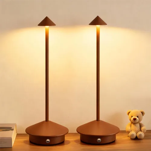 Miniatura 10 de Paquete de 2 lámparas de mesa inalámbricas de aluminio, lámparas de mesa recargables de 6000 mAh, lámpara LED táctil portátil, lámparas de mesa Negro