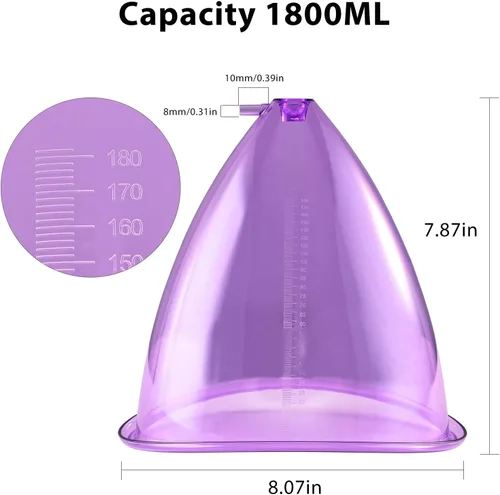 Miniatura 3 de Meifuly - Accesorios para máquina de ventosas al vacío, Meifuly Premium de 60.9 fl oz, extra grande, elevador de glúteos, ventosas, con manguera