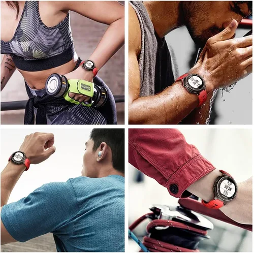 Miniatura 5 de Para Forerunner 630/235/620/735XT/220/230/Approach S20/S6/S5, correa de reloj de silicona suave de dos en uno, rojo-negro