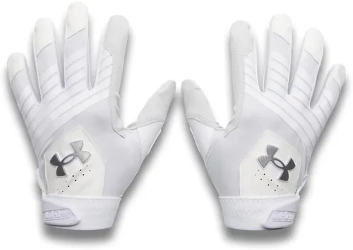 Miniatura 33 de Under Armour Guantes de béisbol Clean Up para hombre (100) blanco / plata metálica / plata metálica