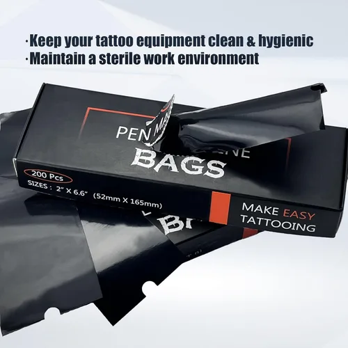 Miniatura 4 de EZ - Fundas para máquina de tatuaje, 200 unidades (2 x 6.6 pulgadas) desechables para bolígrafo de tatuaje, bolsas para máquina de cartucho, fundas
