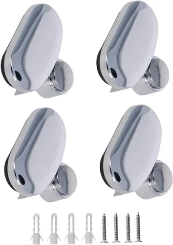 Miniatura 3 de Clips de espejo, espejo de aleación de zinc, clip de vidrio flotante, soporte ovalado de pared para espejos de pared, espejos de baño, soporte