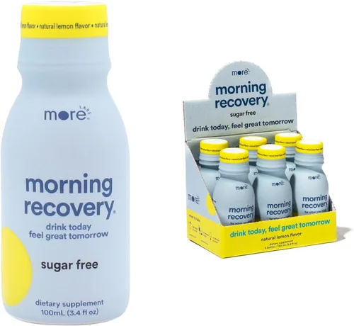 Miniatura 25 de Morning Recovery Electrolitos, Fórmula Patentada de Bebida de Cardo Mariano para Hidratar Mientras Bebes, DHM Líquido Altamente Soluble, Sin OGM