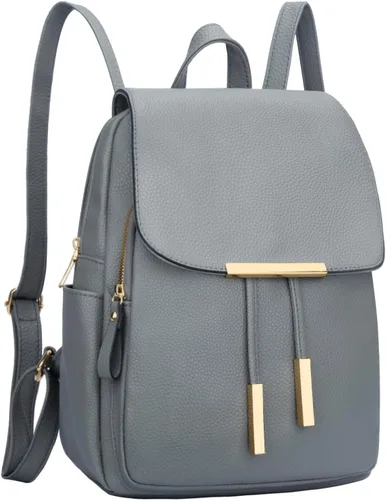 Miniatura 10 de KKXIU - Mochila de cuero de moda para mujeres y damas, bolsa de viaje y para el día, con correa para los hombros, A-Negro, Mediana, Mochila