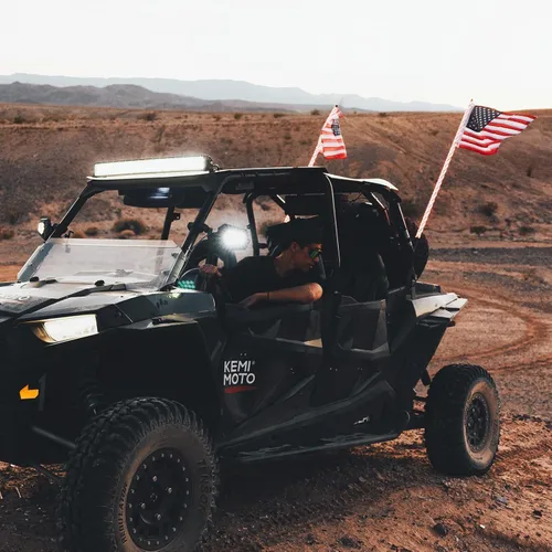Miniatura 8 de KEMIMOTO 2 piezas luces LED en espiral de 2 pies para UTV, látigos LED para SXS ATV barco todoterreno, control remoto RF compatible con Polaris RZR