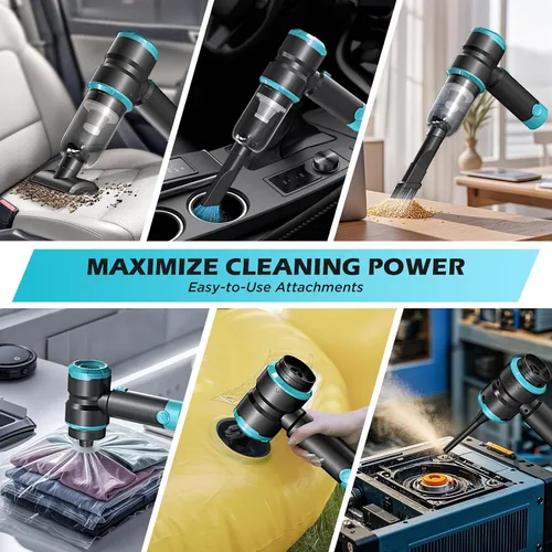 Miniatura 4 de Aspiradora de mano para coche con potencia de 15000PA, aspiradora inalámbrica pequeña y potente 4 en 1 y quitamanchas con batería de 2000mAh