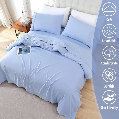 Miniatura 2 de Whitney Home Textile Juego de sábanas tamaño Queen, sábanas de microfibra suaves para hotel tamaño Queen, bolsillo extra profundo, juego de sábanas