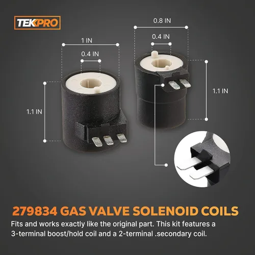 Miniatura 5 de Kit de reparación de secadora de gas con encendedor 279311, bobina de válvula 279834, sensor de llama 338906. Piezas de repuesto