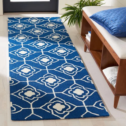 Miniatura 13 de SAFAVIEH Four Seasons Collection FRS233F FRS233F - Alfombra de pasillo floral con gancho a mano, 2 pies 3 pulgadas x 8 pies, color gris y dorado