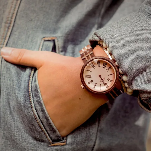 Miniatura 2 de Jord Wooden Wrist Watches for Women - Cassia SeriesWood and Metal Watch BandWood BezelAnalog Quartz Movement - Includes Watch Box