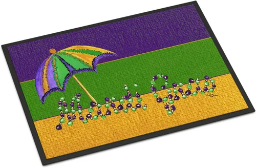 Miniatura 8 de Caroline's Treasures Tapete 8381MAT Mardi Gras de 18 x 27 pulgadas, tapete para puerta delantera, para interiores y exteriores, para entrada
