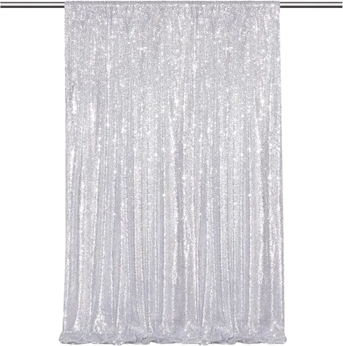 Miniatura 49 de Cortinas de fondo de lentejuelas rosas de 2 piezas, 2 pies x 8 pies, fondo de fotografía, cortina para fiestas con purpurina, fondo de boda, tela