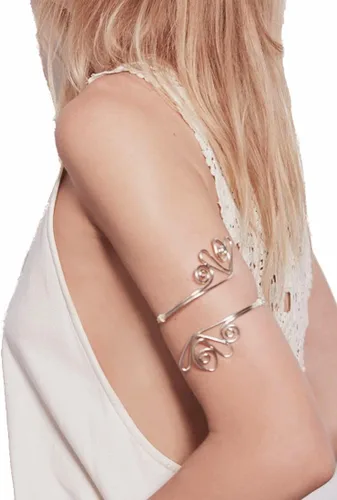 Miniatura 2 de moda flor filigrana de plata Curve oro Swirl brazo ajustable pulsera pulsera brazo superior Cuff Armlet