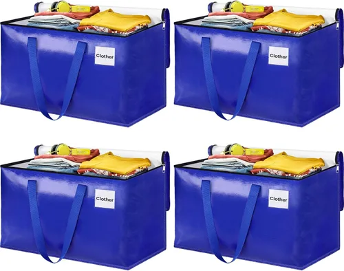 Bolsas de mudanza, bolsas de almacenamiento con asas resistentes y cremalleras resistentes, bolsas de almacenamiento para ahorrar espacio, mudanza y