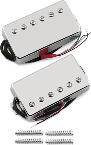 Miniatura 8 de FLEOR Alnico - Pastilla Humbucker para guitarra de 5 cables, 4 cables, 14-15 K, ajuste cromado, pieza de guitarra LP Pastilla de puente cromado