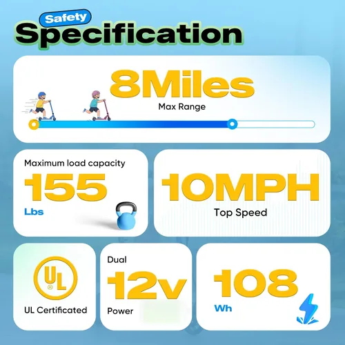 Miniatura 7 de Patinete eléctrico con asiento, altura ajustable para niños de 6 a 12 años, hasta 10 mph y carga máxima de 155 libras, asiento extraíble, 2 estilos