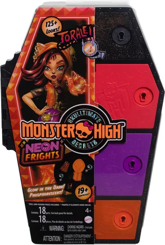 Miniatura 7 de Muñeca Monster High Skulltimate Secrets Neon Frights Toralei Stripe con Armario de Vestirse y +19 Sorpresas