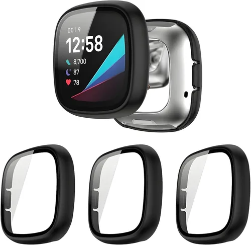 Miniatura 12 de Paquete de 6 fundas protectoras de pantalla para Fitbit Sense 2 / Versa 4 [cobertura completa], parachoques de policarbonato duro, accesorios