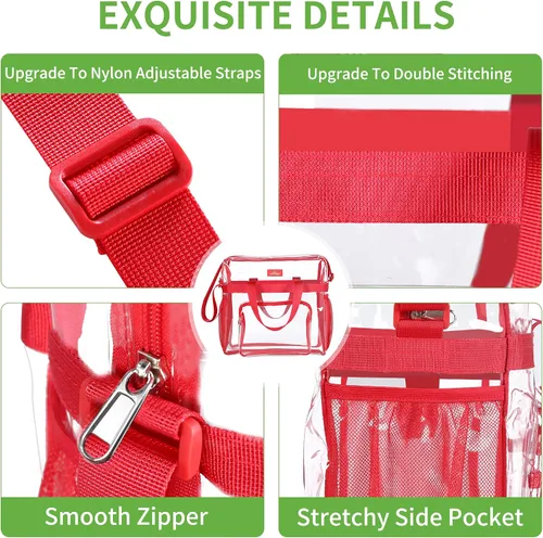 Miniatura 61 de MAY TREE Bolsa transparente para eventos en estadios de 12 x 6 x 12 pulgadas, bolsa de almuerzo transparente con correas reforzadas para trabajo