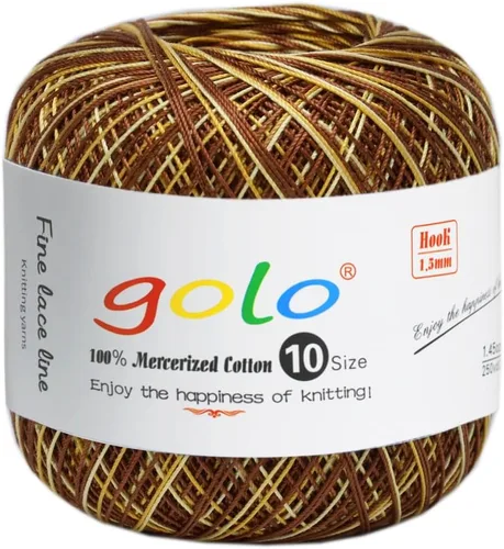Miniatura 114 de Golo - Bolas de hilo para crochet de algodón tamaño 10, color algodón para crochet D-Fresa D078-fresa