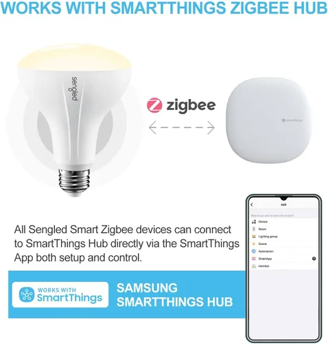 Miniatura 3 de Sengled Zigbee - Bombilla inteligente, funciona con SmartThings y Echo con hub integrado, control de voz con Alexa y Google Home, requiere blanco