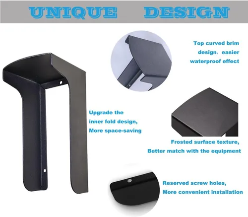 Miniatura 5 de Funda para timbre de puerta, cubierta de acero resistente a la intemperie, con protección solar antirreflejos, compatible con parpadeo/Ring